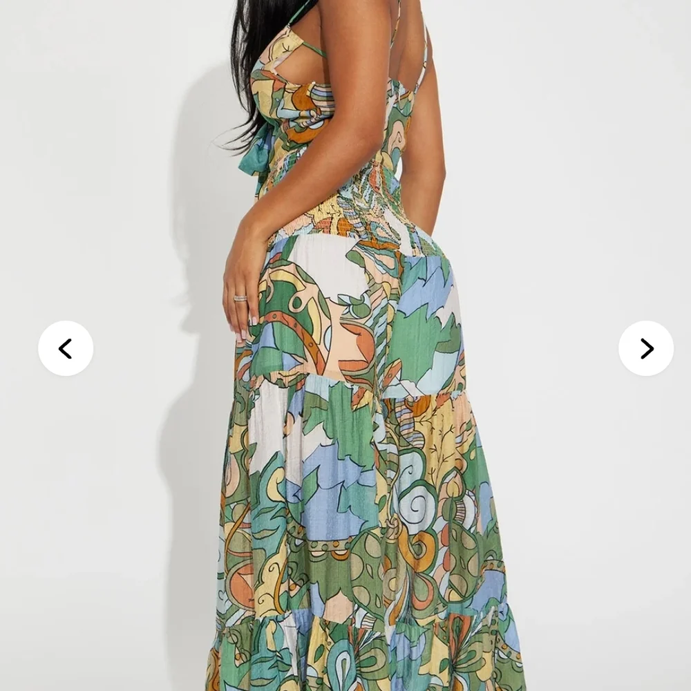 Fashion Nova Green and Blue Ruffled Halter Jumpsuit - Picture 1 of 3